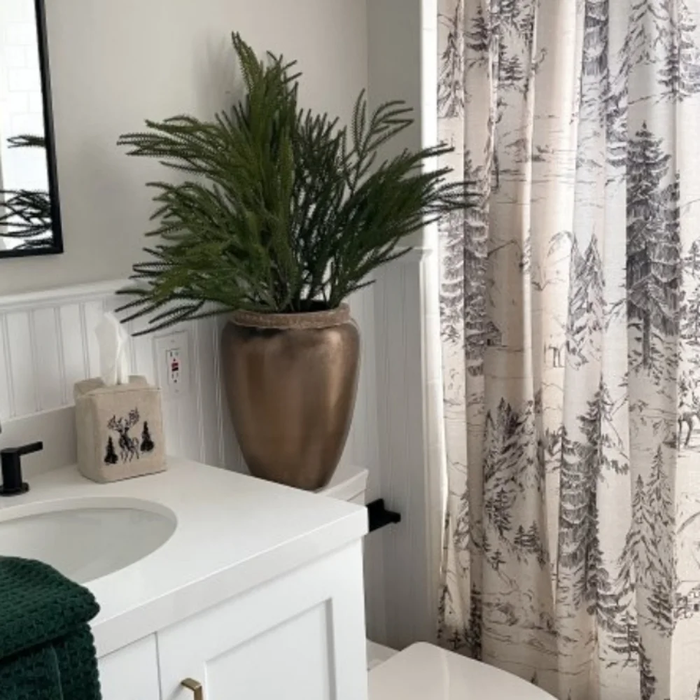 NWT Pottery Barn Rustic Forest 100% Cotton Shower Curtain 72×72" - Picture 4 of 12